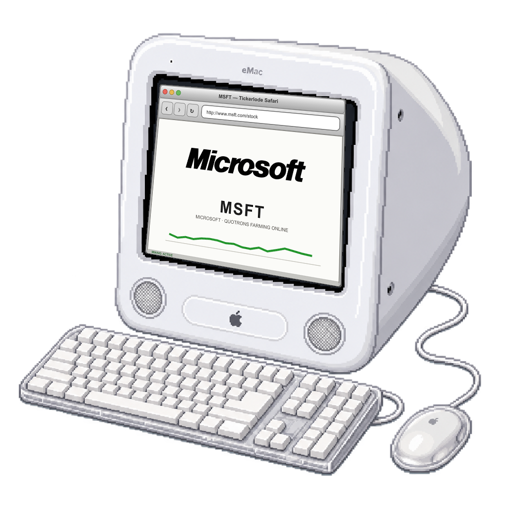 eMac 17-inch in 2002 ORIGINAL with MSFT screen art