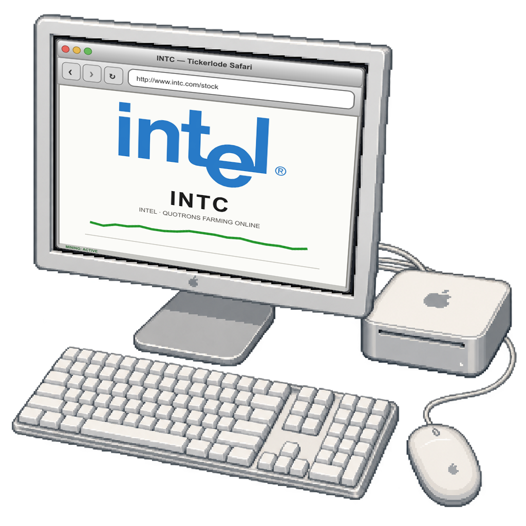 Mac mini G4 Set in ORIGINAL SNOW with INTC screen art