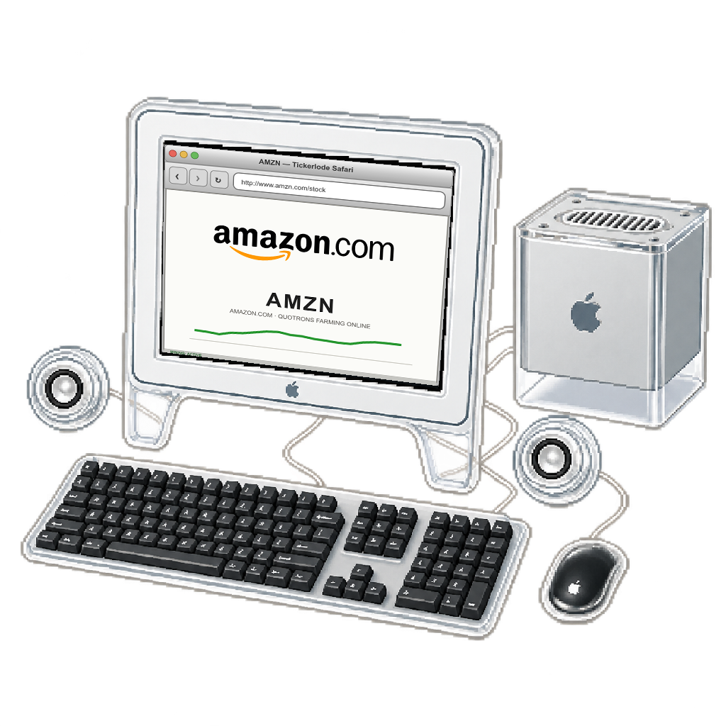 Power Mac G4 Cube Set in MUSEUM ORIGINAL with AMZN screen art